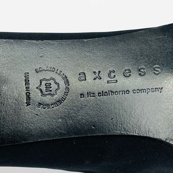 Axcess Mover Black Pumps Size 8 Fabric Upper Leather lining Closed Squared Toe - Picture 11 of 16